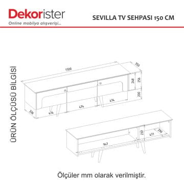 Dekorister Sevilla Tv Sehpası Kumtaşı - Traverten 150cm