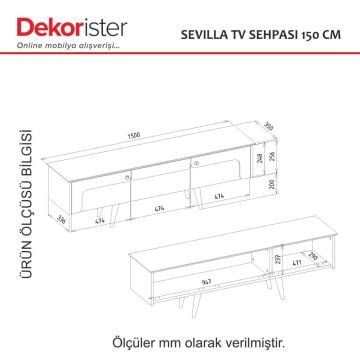 Sevilla Tv Sehpası Kumtaşı - Traverten 150cm