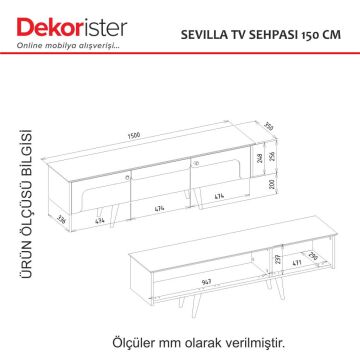 Sevilla Tv Sehpası Kumtaşı - Traverten 150cm