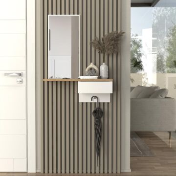 Grovia Aynalı Dresuar Beyaz - Sepet