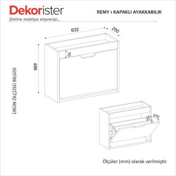 Remy 1 Kapaklı Ayakkabılık Kumtaşı - Antrasit