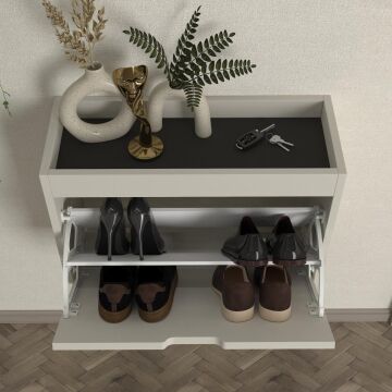 Remy 1 Kapaklı Ayakkabılık Kumtaşı - Antrasit