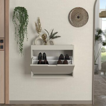 Remy 1 Kapaklı Ayakkabılık Kumtaşı - Antrasit