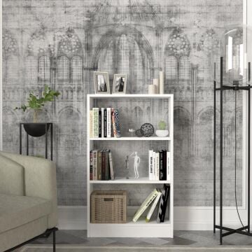 Cella 3 Raflı Kitaplık Beyaz