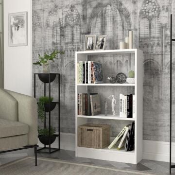 Cella 3 Raflı Kitaplık Beyaz