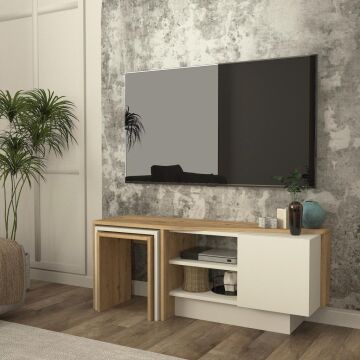 Dekorister Rodega Tv Sehpası Sepet - Kumtaşı 120 cm