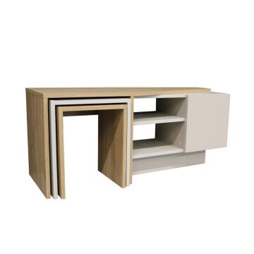 Rodega Tv Sehpası Sepet - Kumtaşı 120 cm