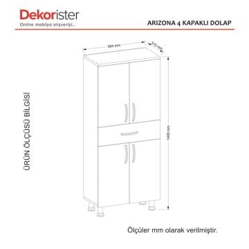 Arizona 4 Kapaklı 1 Çekmece Çok Amaçlı Dolap
