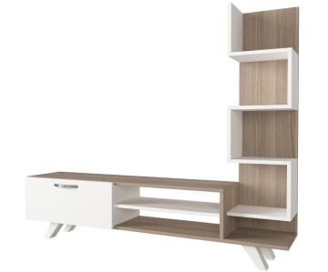 Ceren Kitaplıklı Tv Ünitesi Beyaz-Cordoba