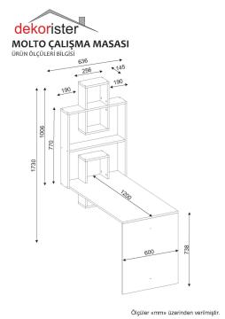 Dekorister Molto Çalışma Masası Beyaz-Cordoba