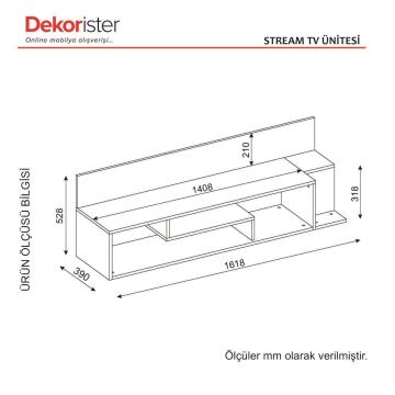 Dekorister Stream Tv Ünitesi Beyaz-Ceviz