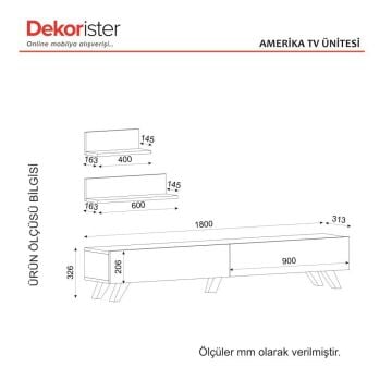 Amerika Tv Ünitesi Beyaz-Ceviz