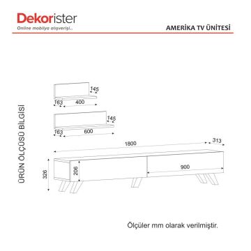 Amerika Tv Ünitesi Beyaz-Ceviz