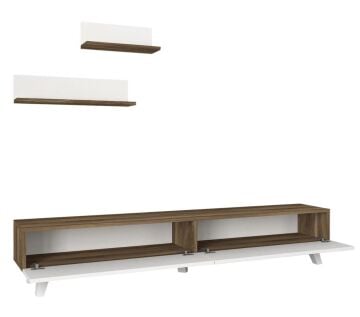 Amerika Tv Ünitesi Beyaz-Ceviz