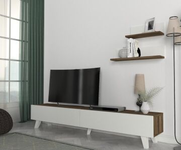 Amerika Tv Ünitesi Beyaz-Ceviz