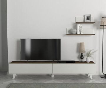 Amerika Tv Ünitesi Beyaz-Ceviz