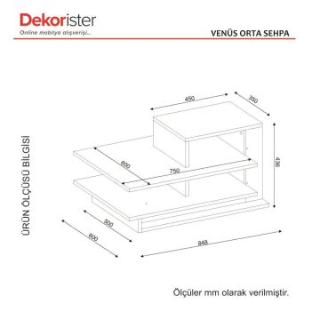 Venüs Orta Sehpa Beyaz-Ceviz