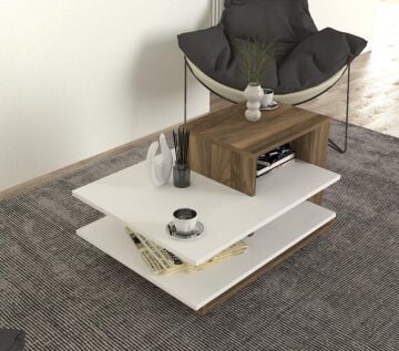 Venüs Orta Sehpa Beyaz-Ceviz