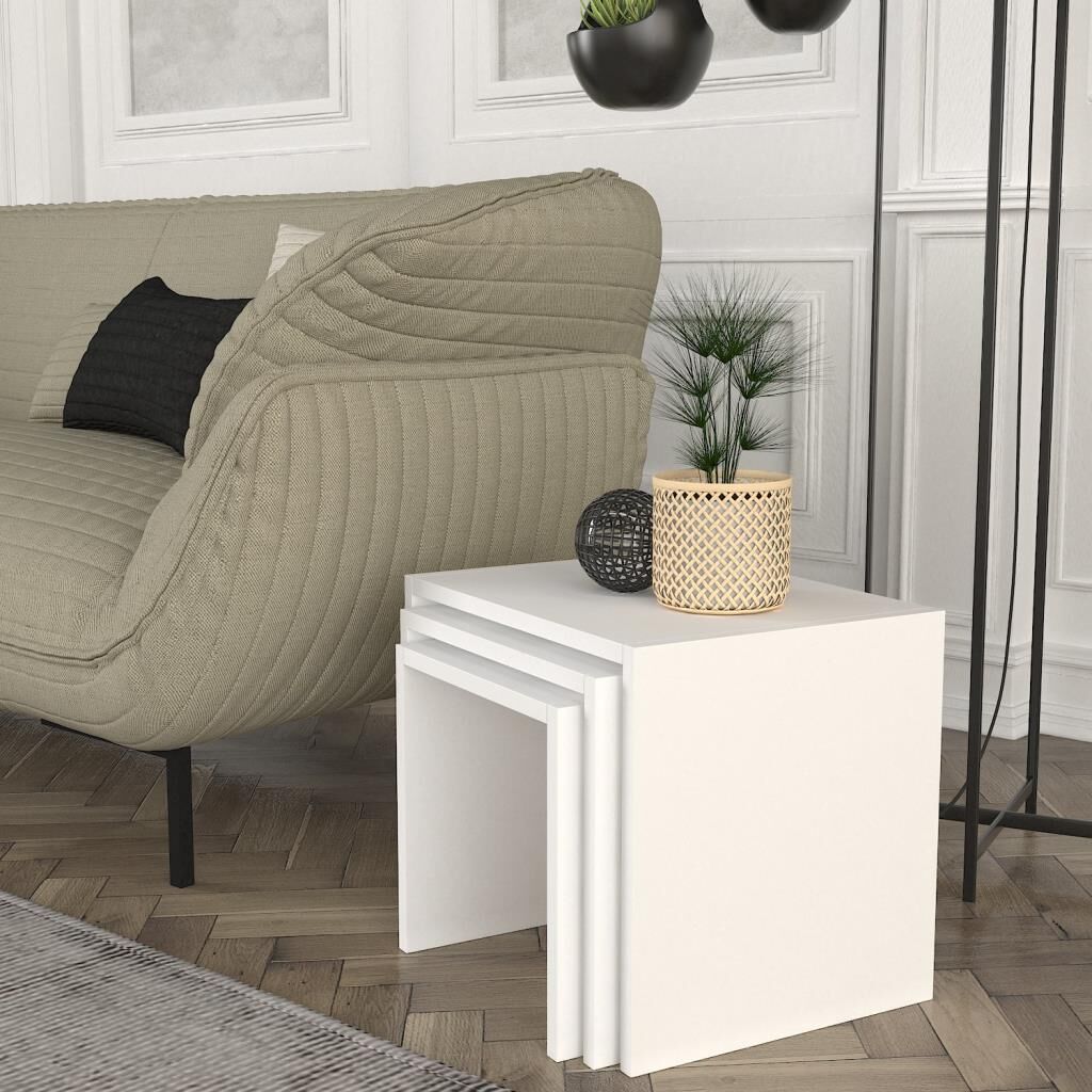 Zariel Zigon Sehpa Beyaz