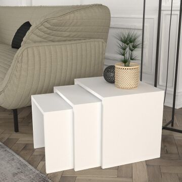 Zariel Zigon Sehpa Beyaz