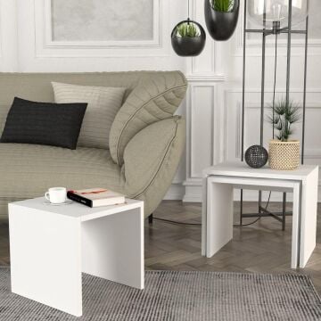 Zariel Zigon Sehpa Beyaz