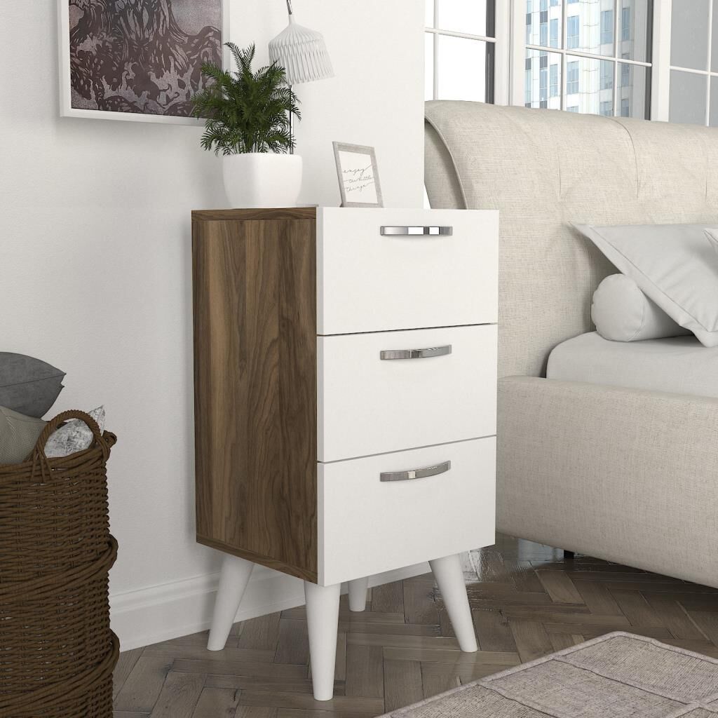 Bellini 3 Çekmeceli Şifonyer Beyaz-Ceviz