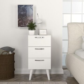 Bellini 3 Çekmeceli Şifonyer Beyaz-Ceviz