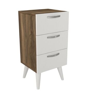 Bellini 3 Çekmeceli Şifonyer Beyaz-Ceviz