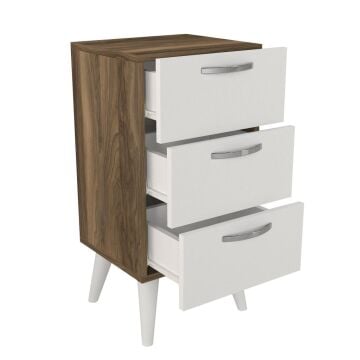 Bellini 3 Çekmeceli Şifonyer Beyaz-Ceviz