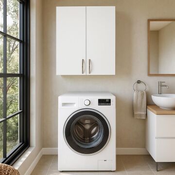 Benito Çamaşır Makinesi Üst Dolabı Beyaz