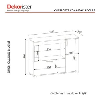 Charlotta Çok Amaçlı Dolap Mikro Dalga Dolabı Beyaz-Cordoba