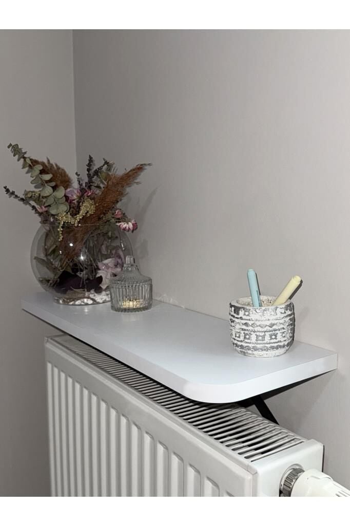 Montajsız Petek Üstü Uçan Raf Dresuar Kalorifer Peteği Rafı