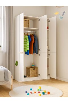 Cosmos 6 Raflı 3 Kapaklı Gardırop - 210 cm Y, 125 cm G - Genç Odası ve Yatak Odası Gardırop
