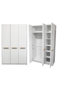 Cosmos 6 Raflı 3 Kapaklı Gardırop - 210 cm Y, 125 cm G - Genç Odası ve Yatak Odası Gardırop