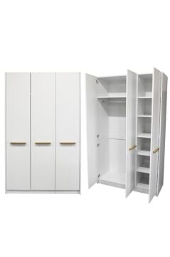 Cosmos 6 Raflı 3 Kapaklı Gardırop - 210 cm Y, 125 cm G - Genç Odası ve Yatak Odası Gardırop