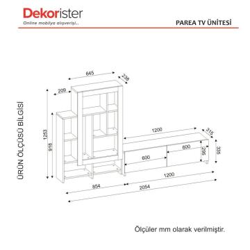Dekorister Parea Tv Ünitesi Beyaz-Ceviz