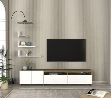 Dekorister Gelincik Tv Ünitesi Beyaz-Ceviz