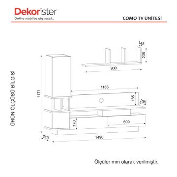 Como Tv Ünitesi Beyaz-Cordoba
