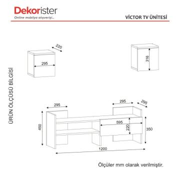 Dekorister Victor Tv Ünitesi Beyaz-Ceviz