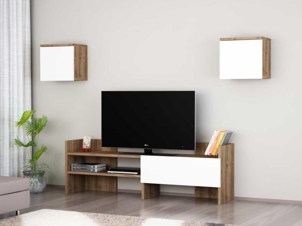 Dekorister Victor Tv Ünitesi Beyaz-Ceviz