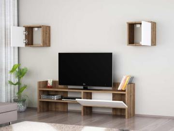 Dekorister Victor Tv Ünitesi Beyaz-Ceviz