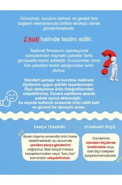 Dorpek Fika Çamaşır ve Kurutma Makinesi Dolabı Çok Amaçlı Dolap Banyo Dolabı Beyaz-Rota