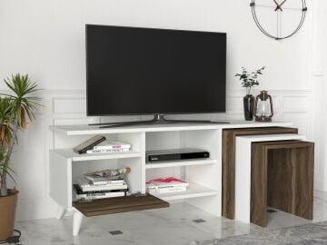 Dekorister Nature Tv Ünitesi Beyaz-Ceviz