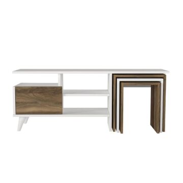 Nature Tv Ünitesi Beyaz-Ceviz