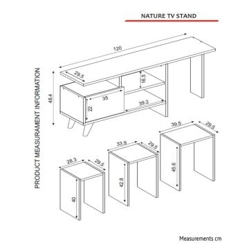 Nature Tv Ünitesi Beyaz-Ceviz