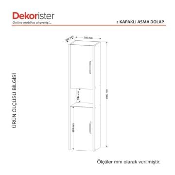 2 Kapaklı Asma Banyo Dolap