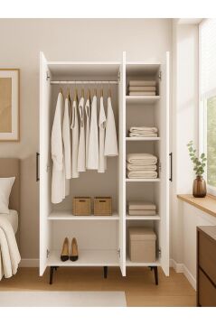 Dorpek Nuna 3 Kapaklı Gardırop – 180x90 cm Genç ve Yatak Odası Dolabı