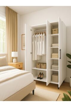 Dorpek Nuna 3 Kapaklı Gardırop – 180x90 cm Genç ve Yatak Odası Dolabı