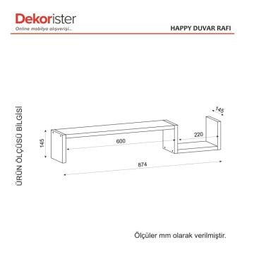 Happy Duvar Rafı Beyaz