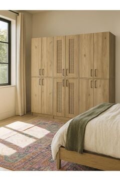Dorpek Monza 6 Kapaklı Gardırop - 182 cm Y, 184 cm G - Genç Odası ve Yatak Odası Gardırop